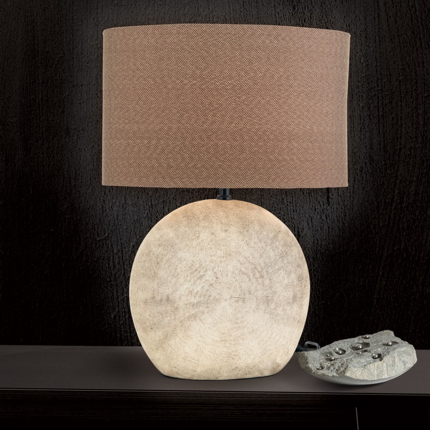 Lámpara de mesa ETHNO 1xE27/60W/230V cerámica marrón/beige
