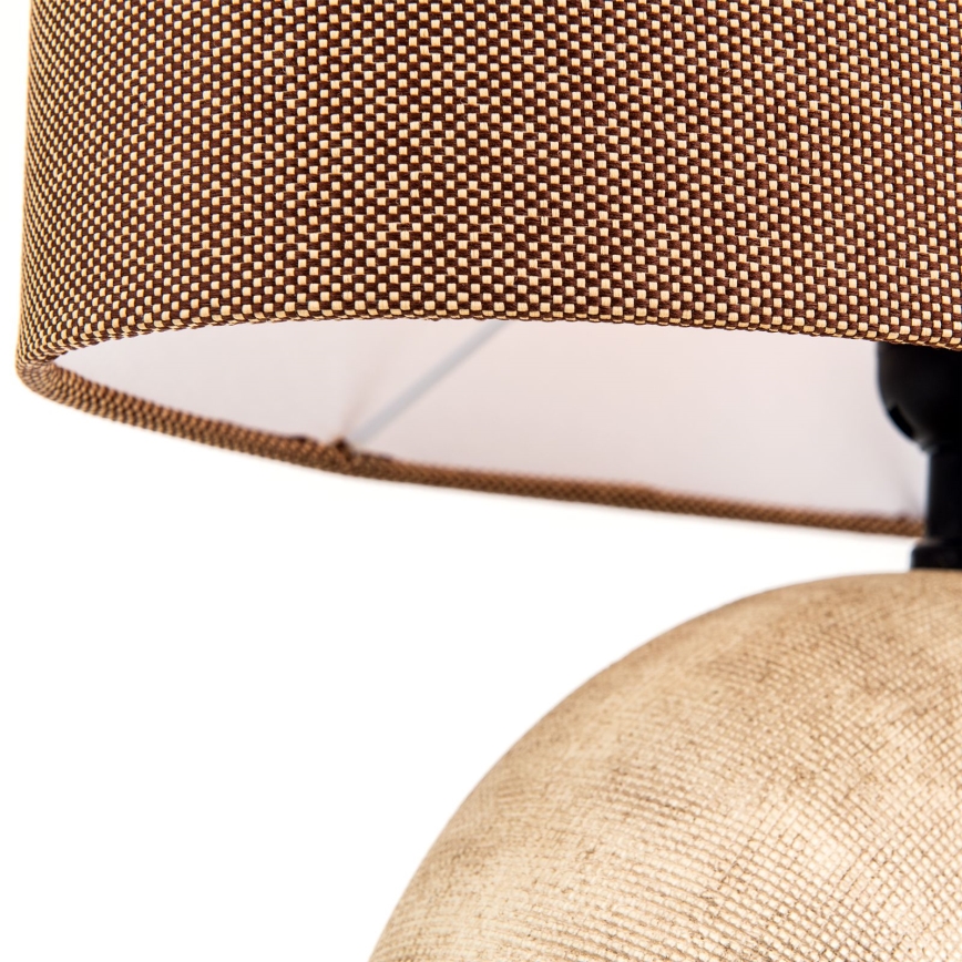 Lámpara de mesa ETHNO 1xE27/60W/230V cerámica marrón/beige