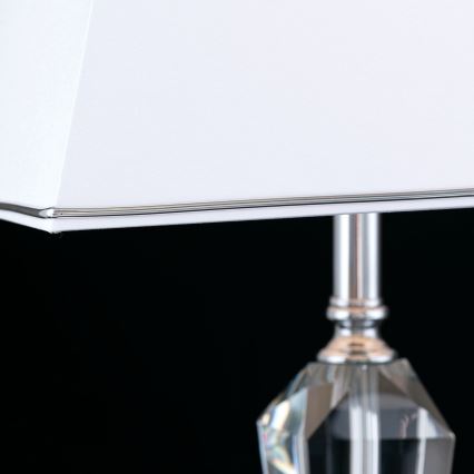 Lámpara de mesa de cristal VERONIQUE 1xE27/60W/230V blanco/transparente