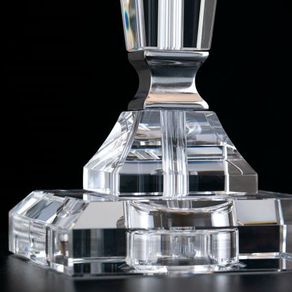 Lámpara de mesa de cristal VERONIQUE 1xE27/60W/230V blanco/transparente