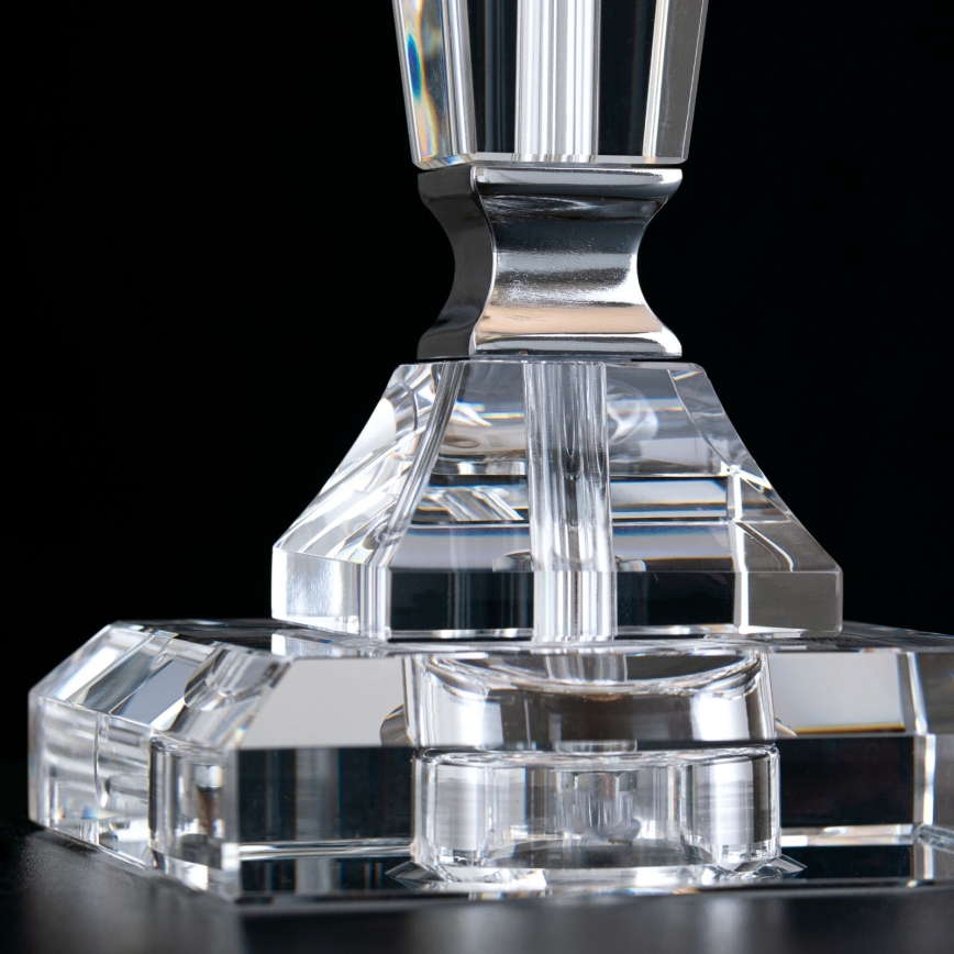 Lámpara de mesa de cristal VERONIQUE 1xE27/60W/230V blanco/transparente