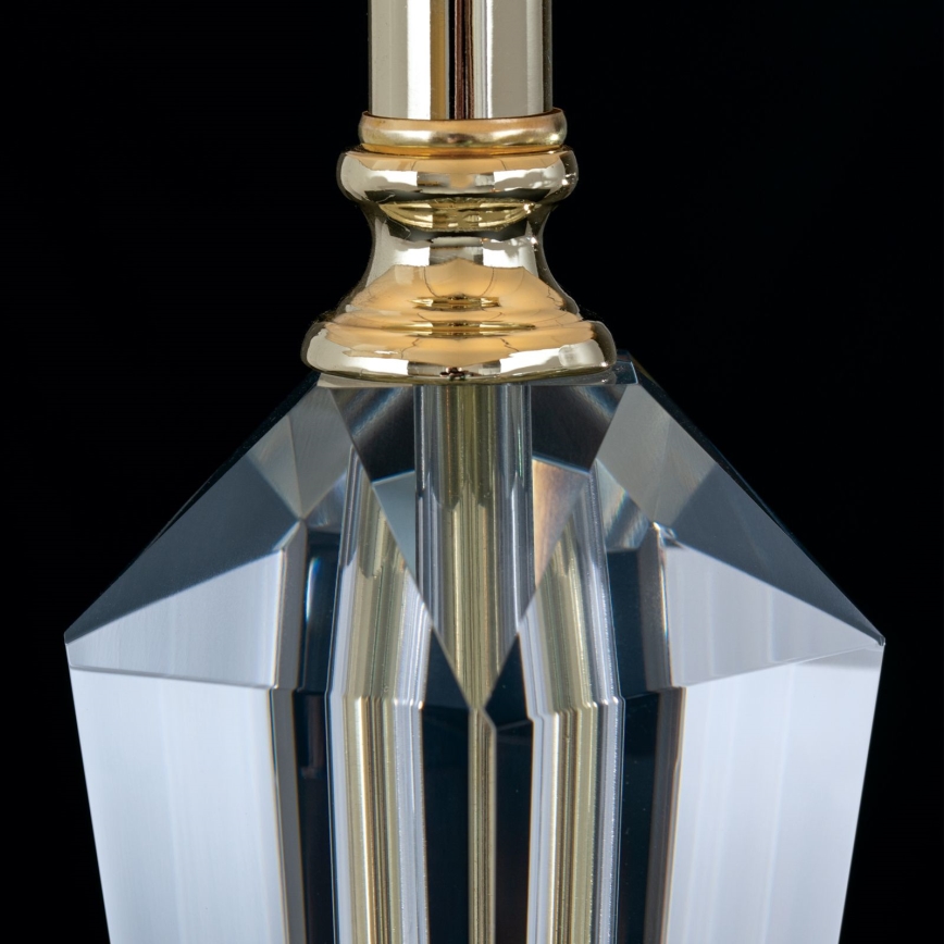 Lámpara de mesa de cristal VERONIQUE 1xE27/60W/230V color crema/transparente