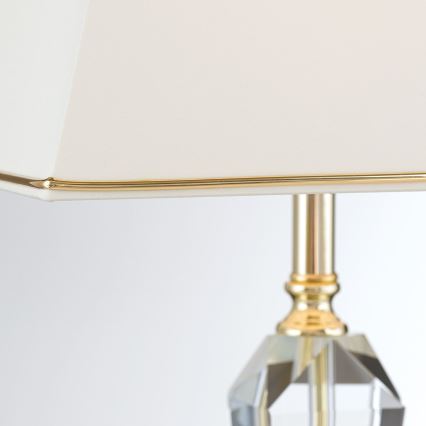 Lámpara de mesa de cristal VERONIQUE 1xE27/60W/230V color crema/transparente