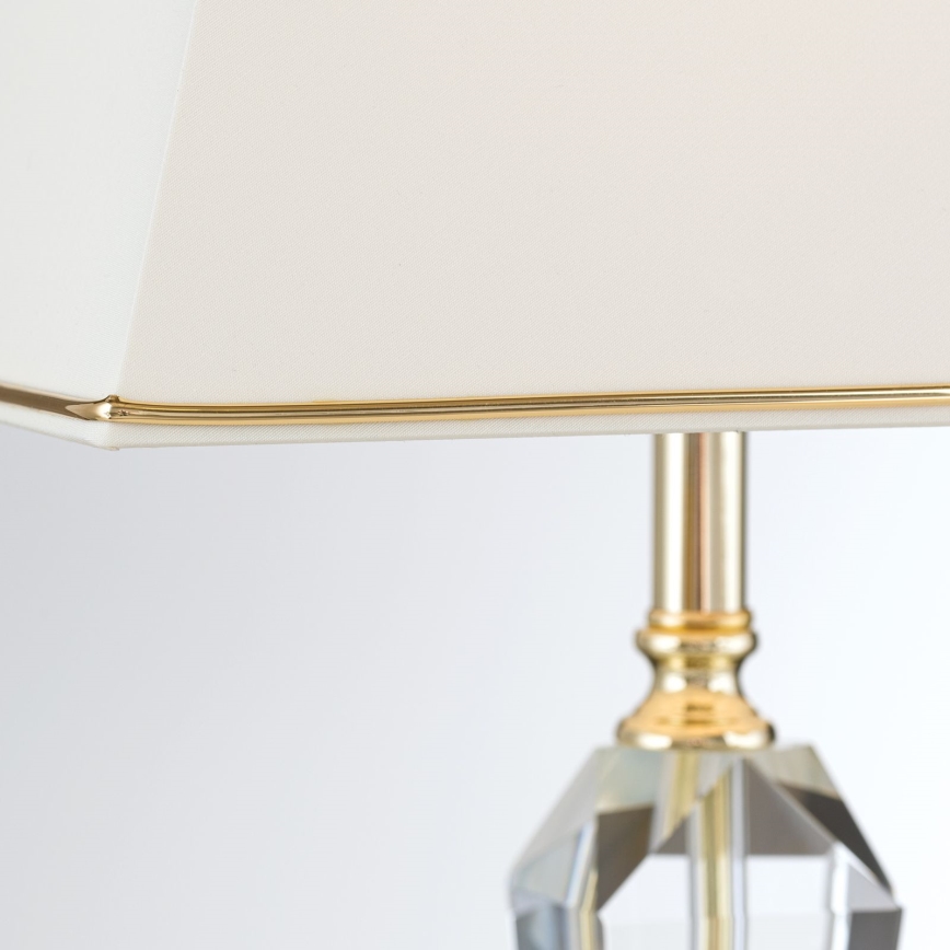 Lámpara de mesa de cristal VERONIQUE 1xE27/60W/230V color crema/transparente