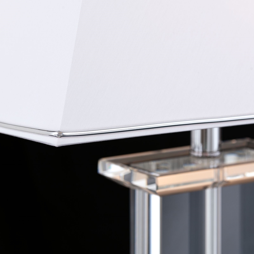 Lámpara de mesa de cristal VERONIQUE 1xE27/60W/230V blanco/transparente