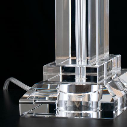 Lámpara de mesa de cristal VERONIQUE 1xE27/60W/230V blanco/transparente