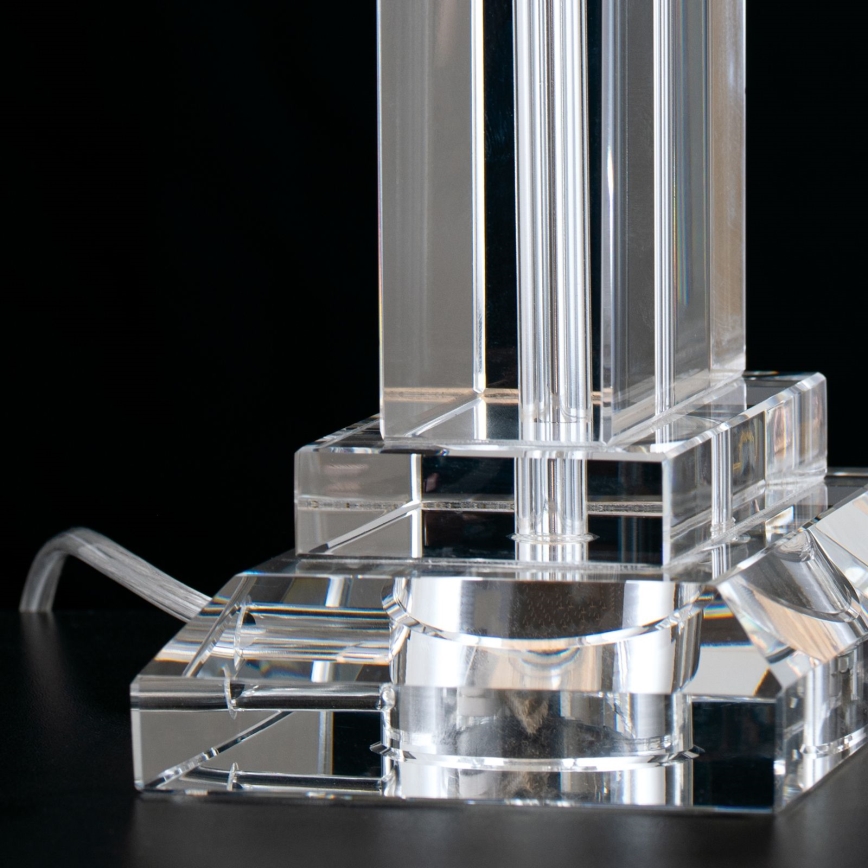 Lámpara de mesa de cristal VERONIQUE 1xE27/60W/230V blanco/transparente