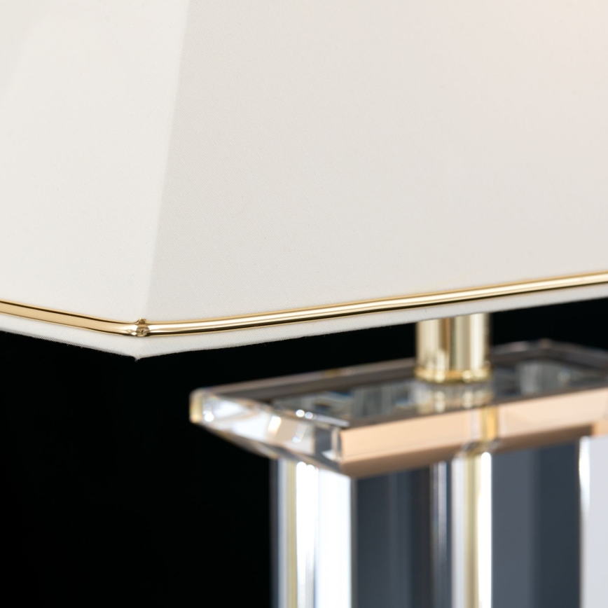 Lámpara de mesa de cristal VERONIQUE 1xE27/60W/230V color crema/transparente