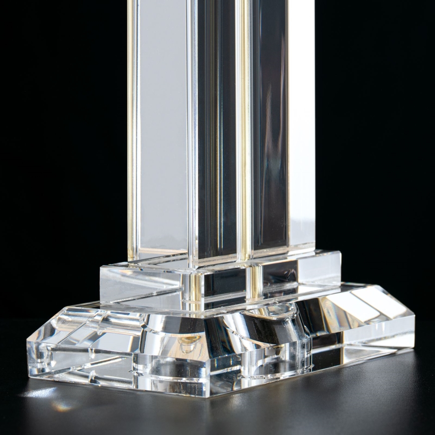 Lámpara de mesa de cristal VERONIQUE 1xE27/60W/230V color crema/transparente