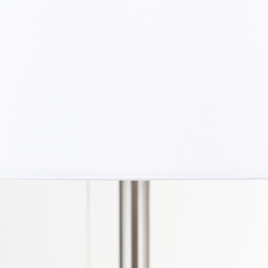 Lámpara de mesa con puerto USB LUDWIG 1xE27/40W/230V 50 cm blanco/cromo mate