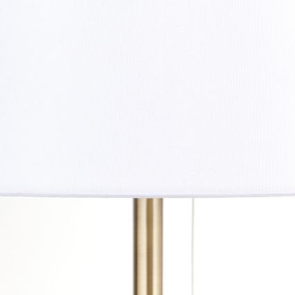 Lámpara de mesa con puerto USB LUDWIG 1xE27/40W/230V 50 cm blanco/dorado