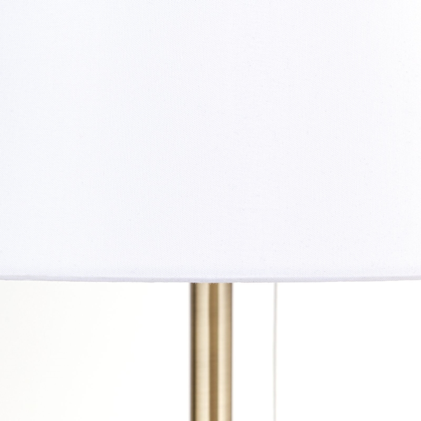 Lámpara de mesa con puerto USB LUDWIG 1xE27/40W/230V 50 cm blanco/dorado