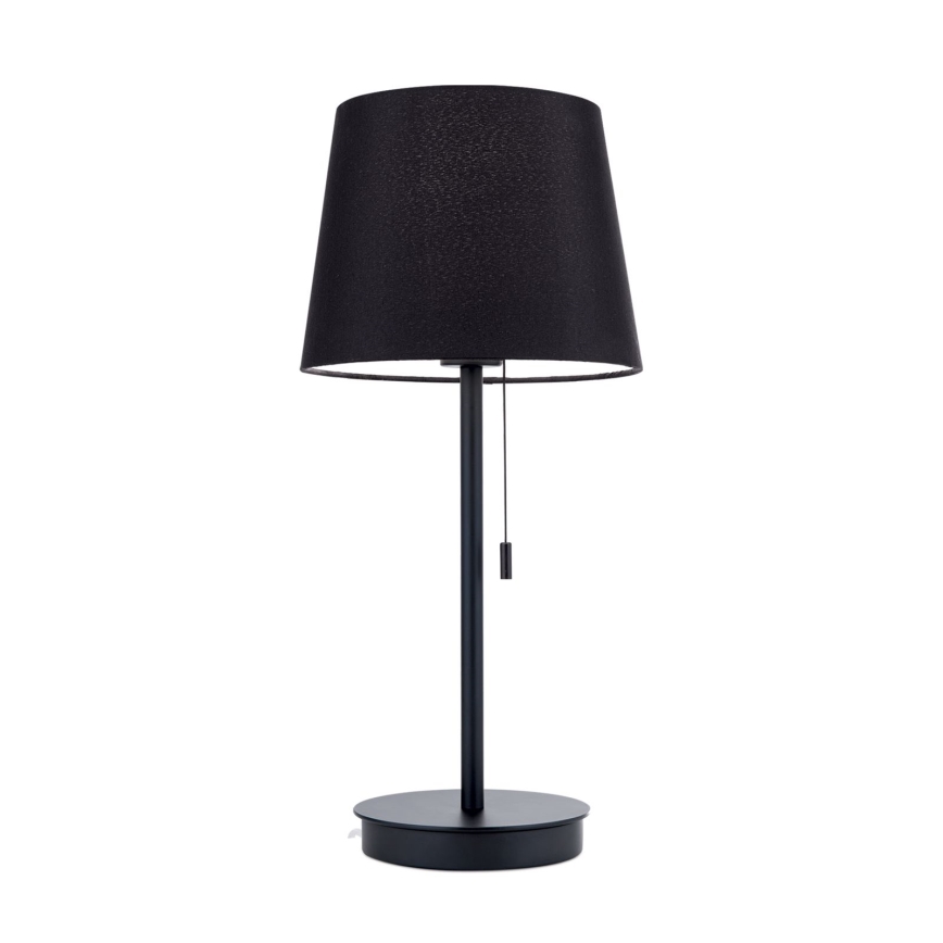 Lámpara de mesa con puerto USB LUDWIG 1xE27/40W/230V 50 cm negro