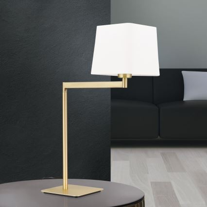 Lámpara de mesa CARLTON 1xE27/40W/230V blanco/dorado