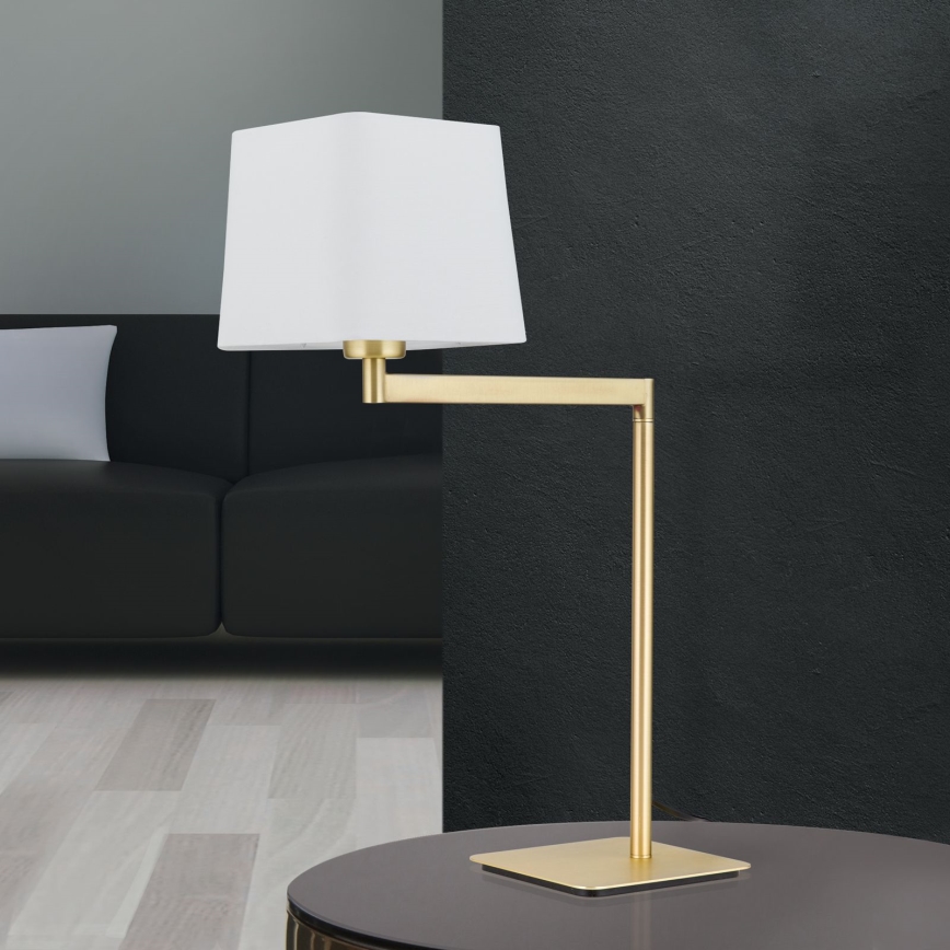 Lámpara de mesa CARLTON 1xE27/40W/230V blanco/dorado