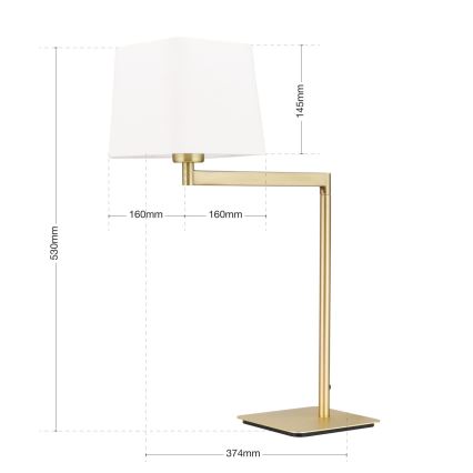 Lámpara de mesa CARLTON 1xE27/40W/230V blanco/dorado