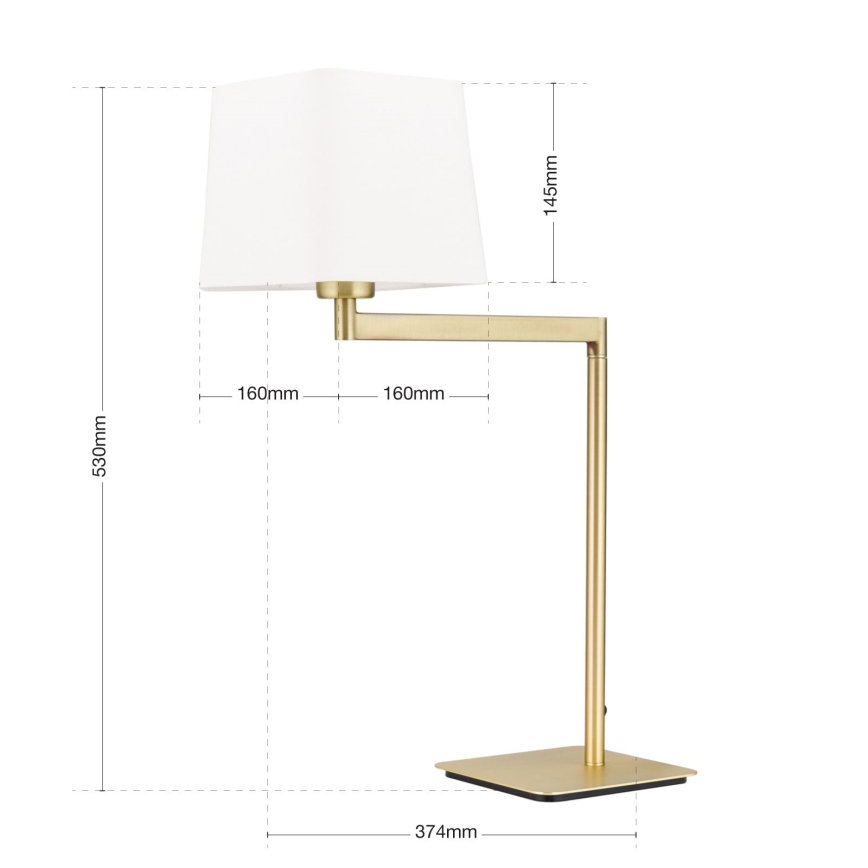 Lámpara de mesa CARLTON 1xE27/40W/230V blanco/dorado