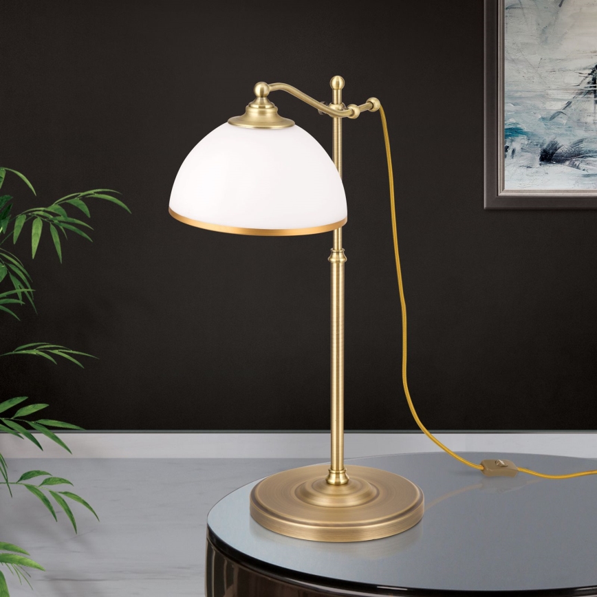 Lámpara de mesa OLD LAMP 1xE27/40W/230V 65 cm blanco/latón