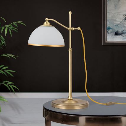 Lámpara de mesa OLD LAMP 1xE27/40W/230V 65 cm blanco/latón