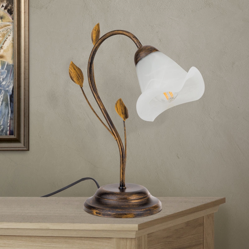 Lámpara de mesa SISI 1xE14/40W/230V bronce/pátina