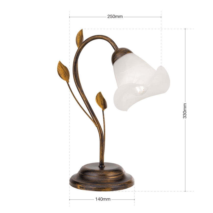 Lámpara de mesa SISI 1xE14/40W/230V bronce/pátina