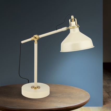 Lámpara de mesa SCHILLER 1xE27/40W/230V color crema/bronce