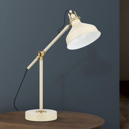 Lámpara de mesa SCHILLER 1xE27/40W/230V color crema/bronce