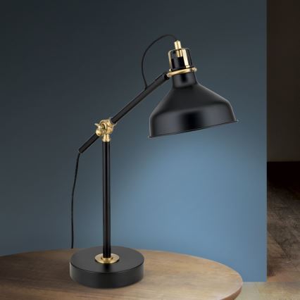 Lámpara de mesa SCHILLER 1xE27/40W/230V negro/bronce