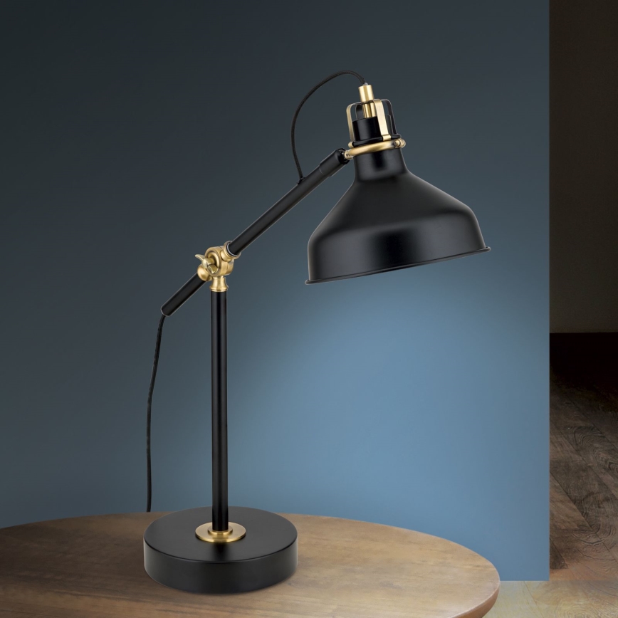Lámpara de mesa SCHILLER 1xE27/40W/230V negro/bronce