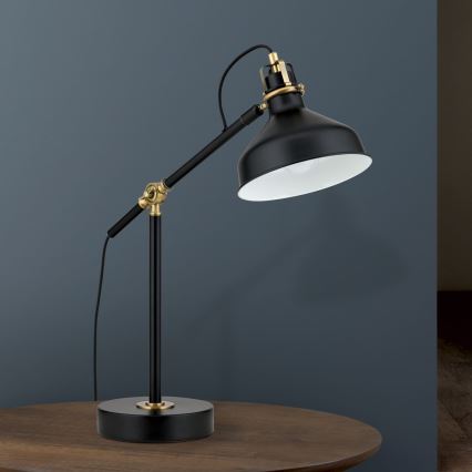 Lámpara de mesa SCHILLER 1xE27/40W/230V negro/bronce