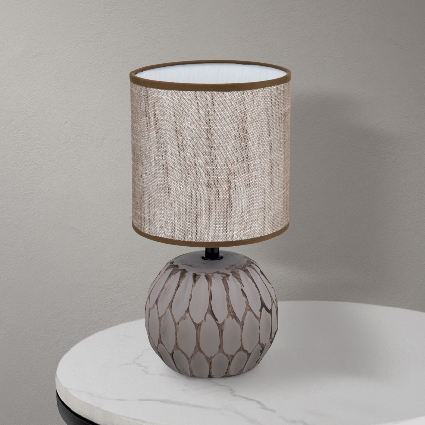 Lámpara de mesa PINIA 1xE14/25W/230V cerámica beige/gris