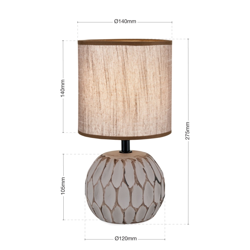 Lámpara de mesa PINIA 1xE14/25W/230V cerámica beige/gris