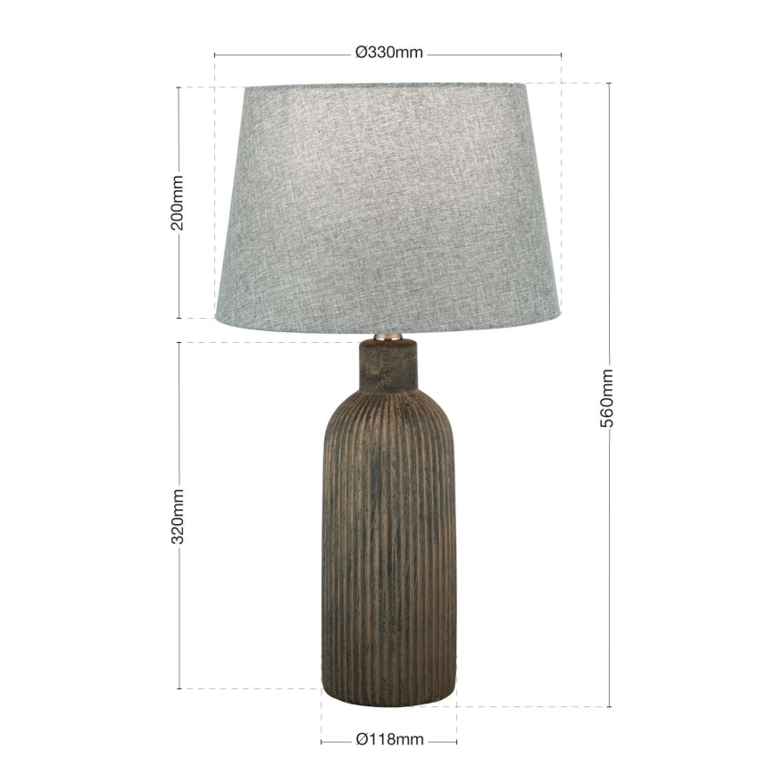 Lámpara de mesa ORCHID 1xE27/40W/230V cerámica marrón/gris