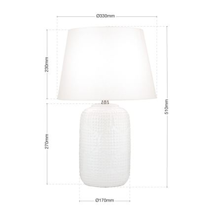 Lámpara de mesa CORAL 1xE27/40W/230V cerámica/blanco