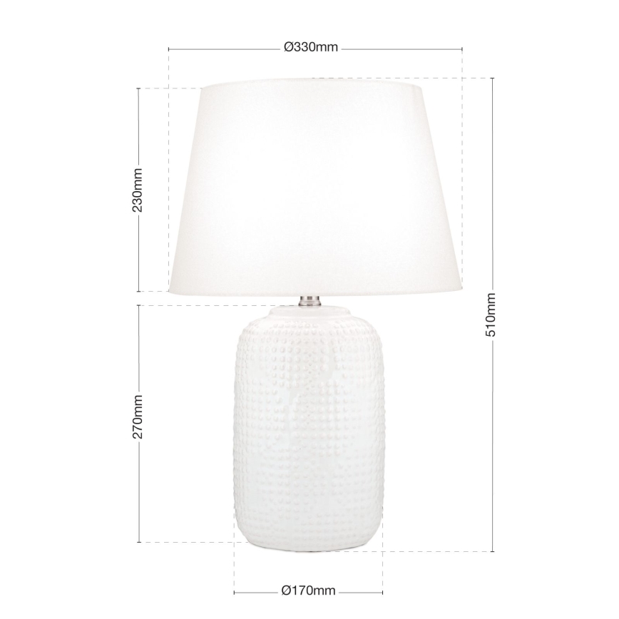 Lámpara de mesa CORAL 1xE27/40W/230V cerámica/blanco