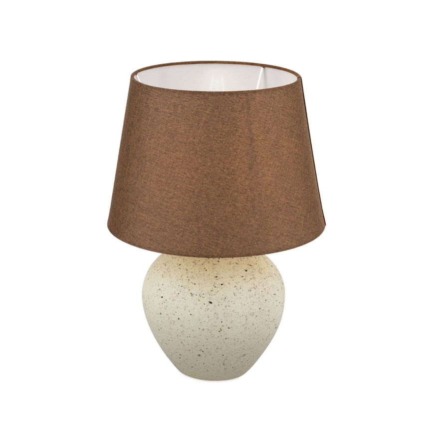 Lámpara de mesa MASAI 1xE27/40W/230V cerámica marrón/beige
