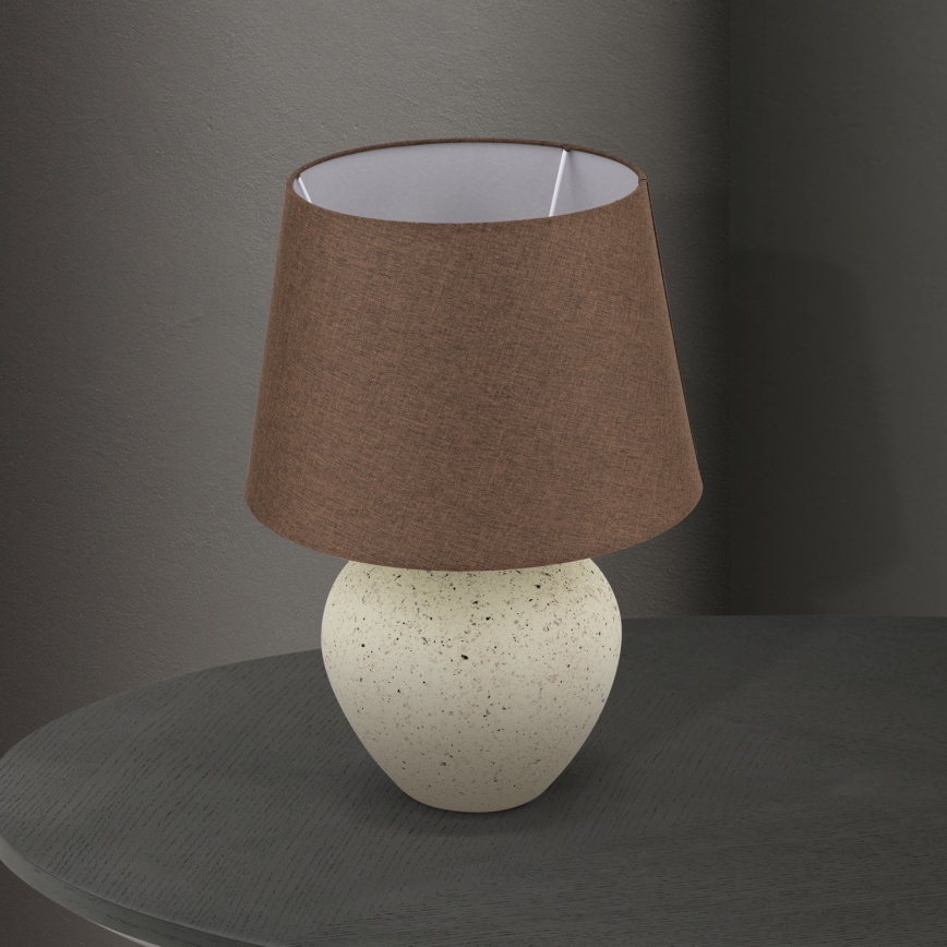 Lámpara de mesa MASAI 1xE27/40W/230V cerámica marrón/beige