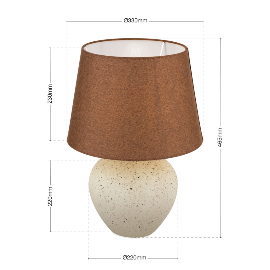 Lámpara de mesa MASAI 1xE27/40W/230V cerámica marrón/beige