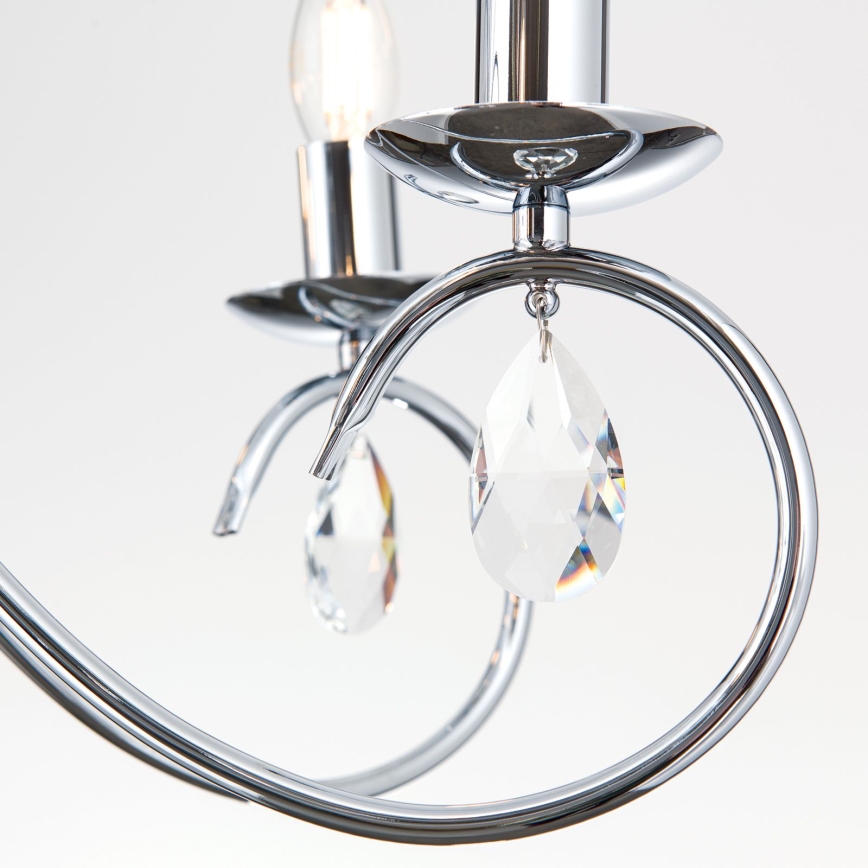 Lámpara colgante de cristal ALESSIA 5xE14/40W/230V cromo brillante