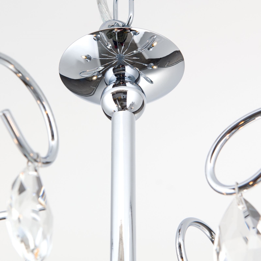 Lámpara colgante de cristal ALESSIA 5xE14/40W/230V cromo brillante