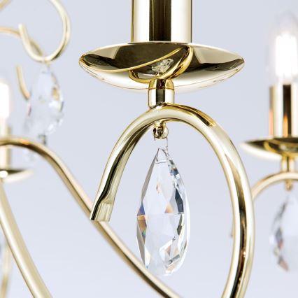 Lámpara colgante de cristal ALESSIA 5xE14/40W/230V dorado