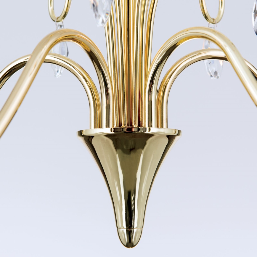 Lámpara colgante de cristal ALESSIA 5xE14/40W/230V dorado