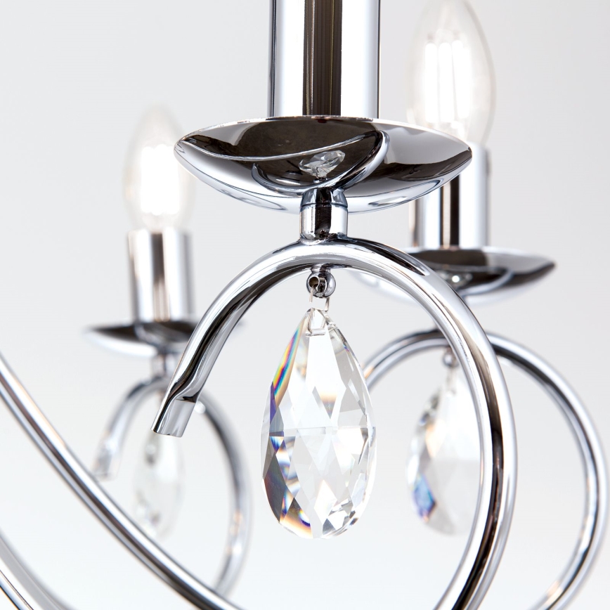 Lámpara colgante de cristal ALESSIA 8xE14/40W/230V cromo brillante