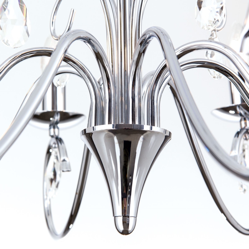 Lámpara colgante de cristal ALESSIA 8xE14/40W/230V cromo brillante