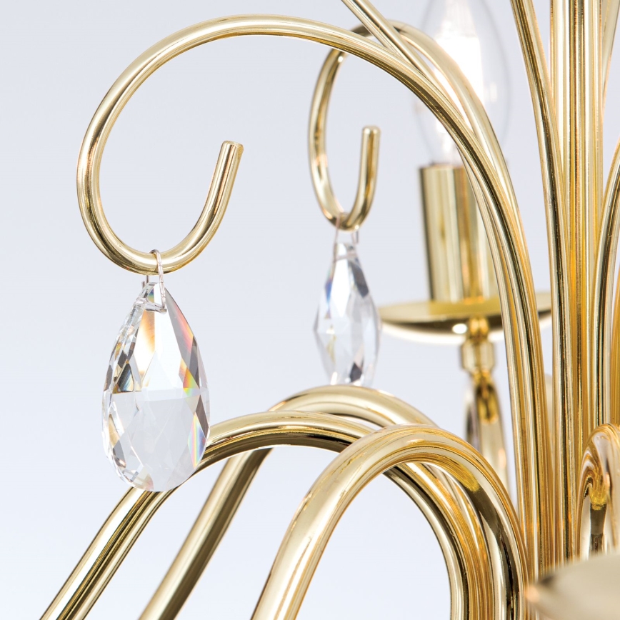 Lámpara colgante de cristal ALESSIA 8xE14/40W/230V dorado