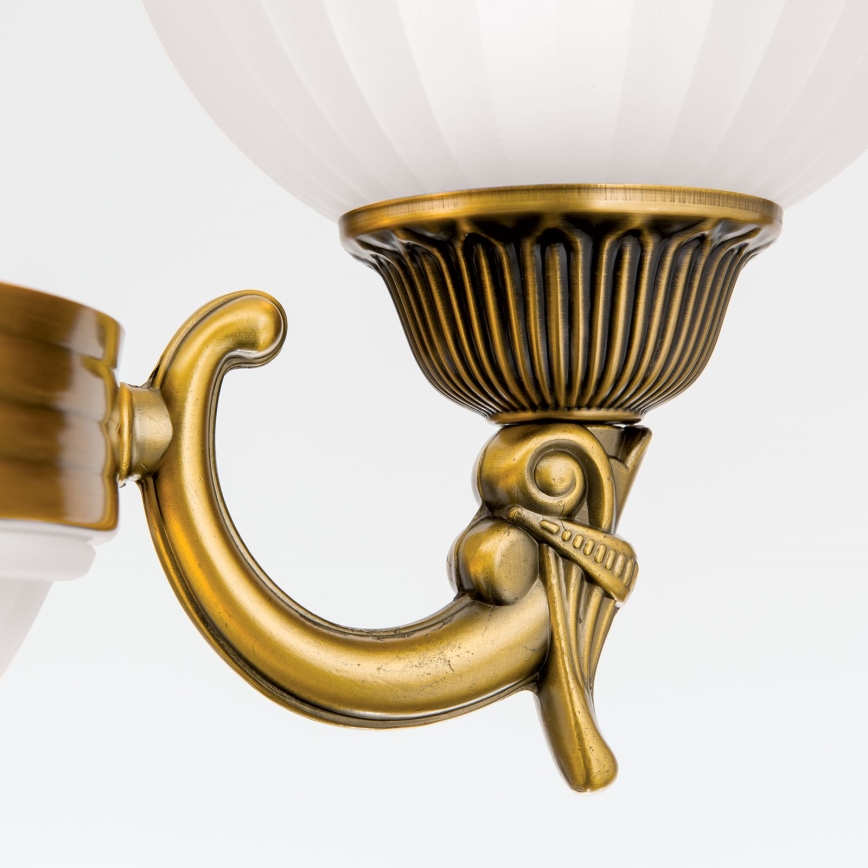 Lámpara colgante con cadena ROCCA 6xE27/60W/230V diá. 64 cm bronce/blanco