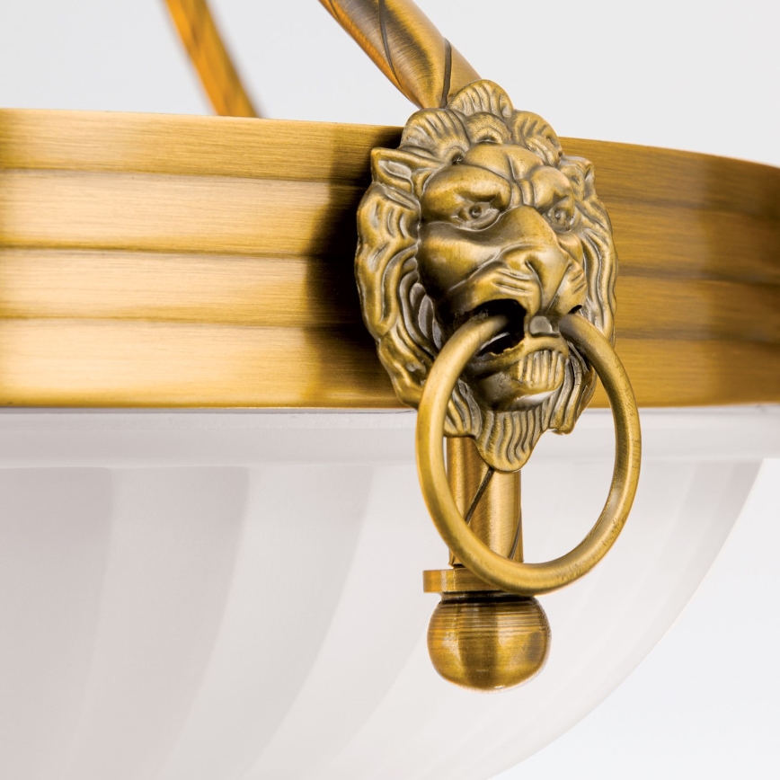 Lámpara colgante con cadena ROCCA 6xE27/60W/230V diá. 64 cm bronce/blanco