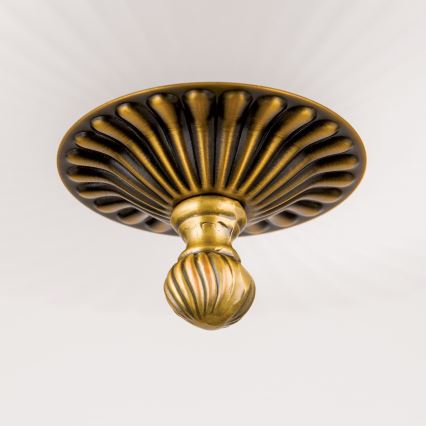 Lámpara colgante con cadena ROCCA 9xE27/60W/230V diá. 75 cm bronce/blanco