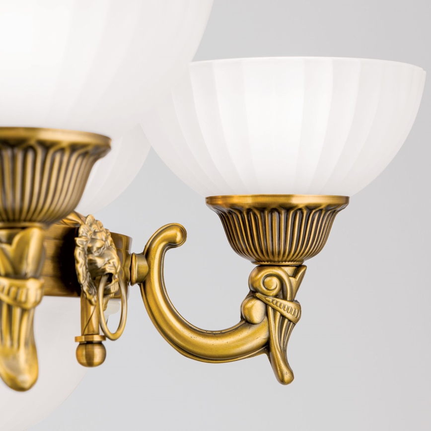 Lámpara colgante con cadena ROCCA 9xE27/60W/230V diá. 75 cm bronce/blanco