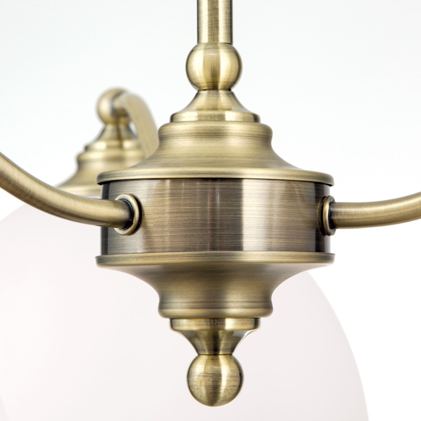 Lámpara colgante con cadena OLD LAMP 3xE27/40W/230V diá. 65 cm blanco/latón